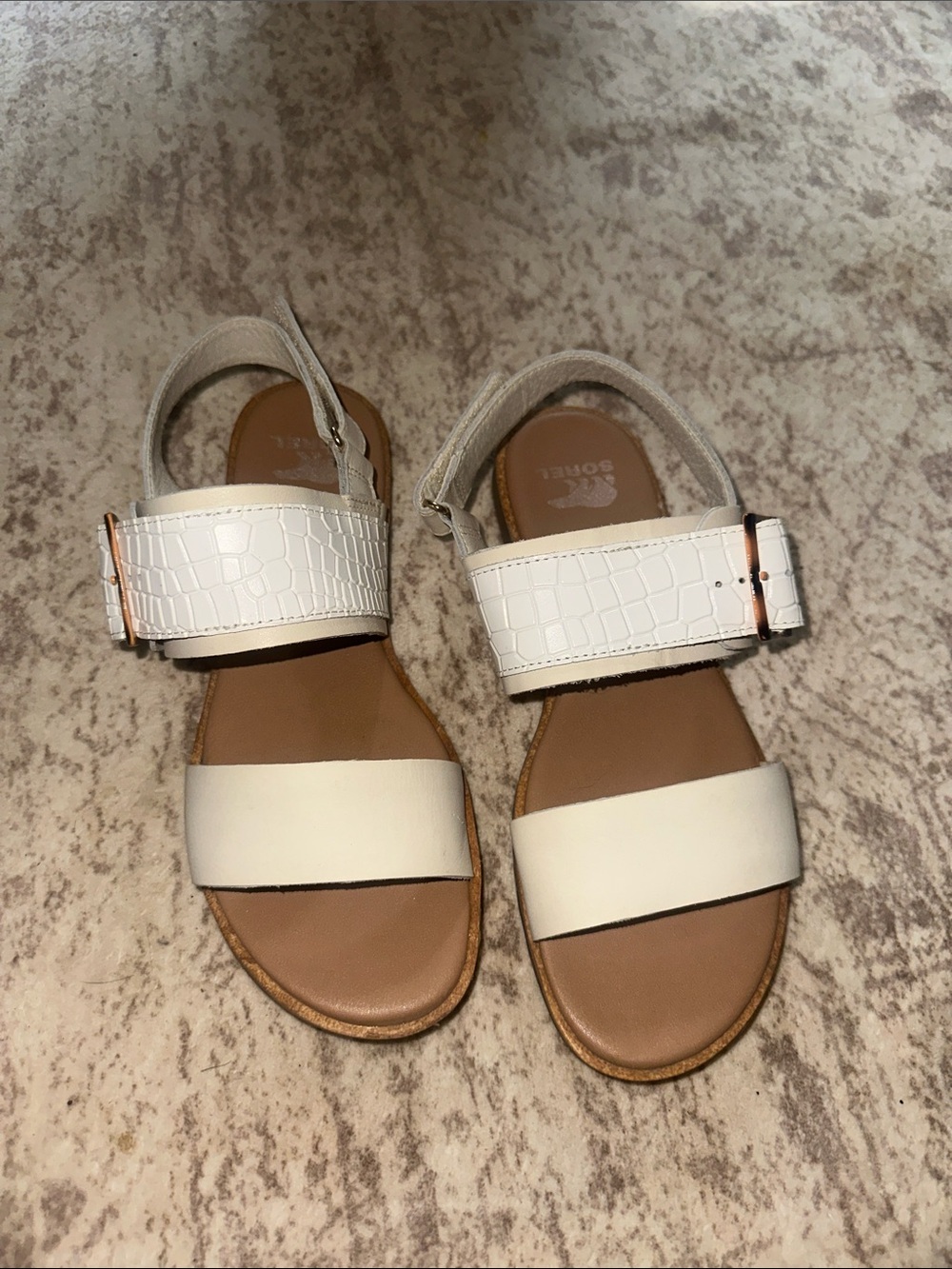 Sorel White and Tan Women's Sandals